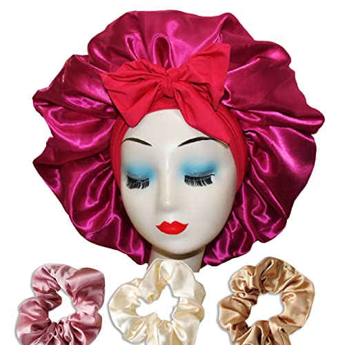 Silk Satin Bonnet for Sleeping - Hair Wrap for Women & Men - Protect Curly, Natural & Afro Hair - Perfect for Nighttime & Travel Use