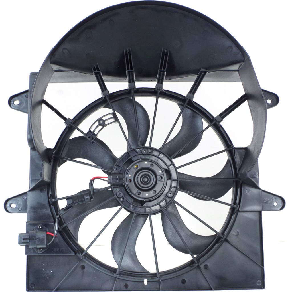 Jeep Commander Radiator Fan 2008-2010 Replacement - Single Fan with Motor for 3.7L & 4.7L Engine - OEM CH3117105 & 55037969AB - Perfect for Cooling System Repair & Maintenance