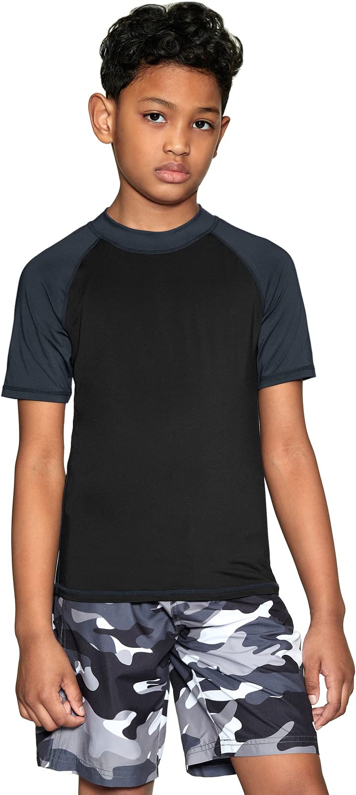 TSLA UPF 50+ Kids Sun Protection Rash Guard - UV/SPF Short Sleeve Swim Shirt for Boys & Girls - Perfect for Surfing, Swimming & Beach Activities