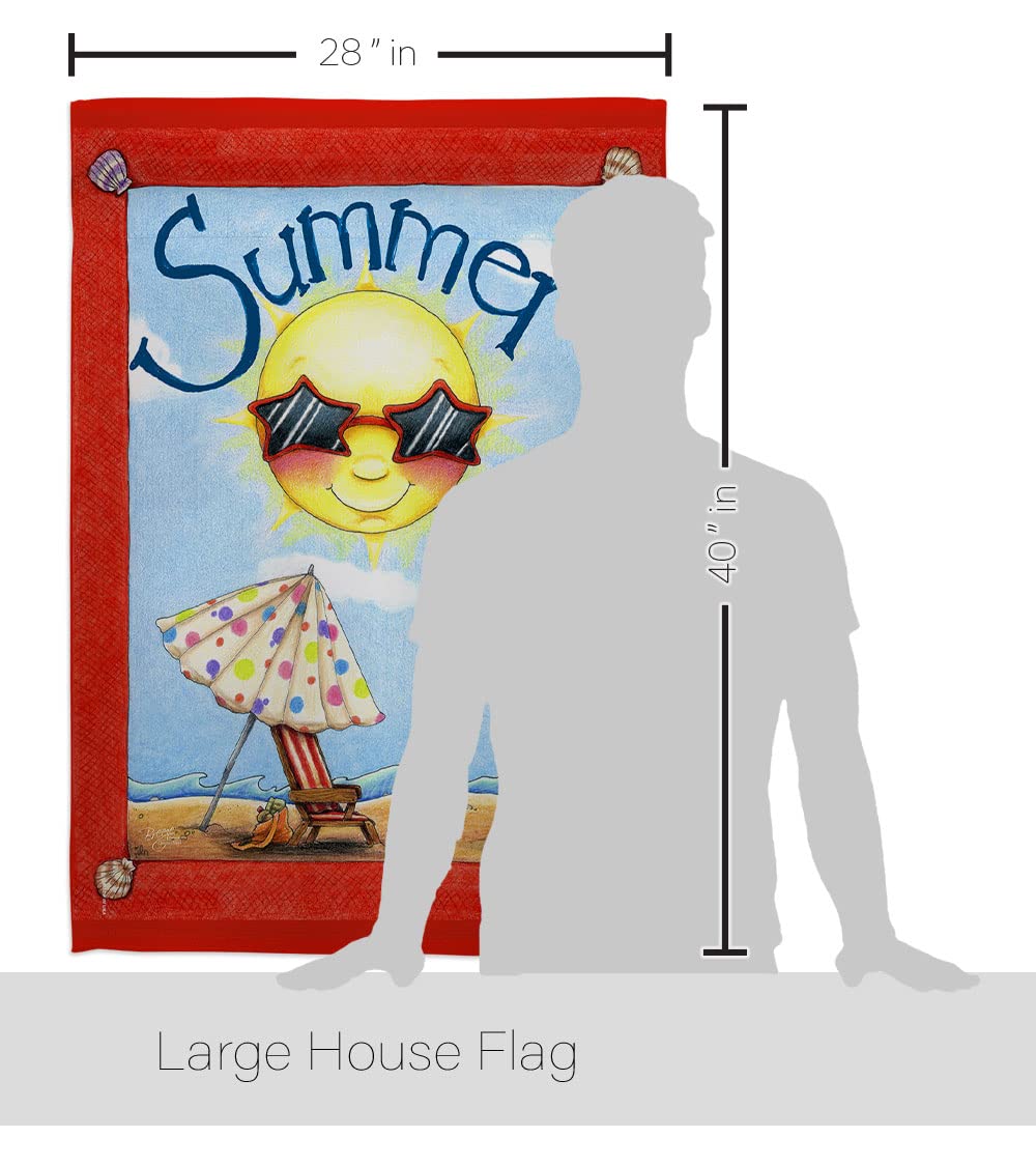 Summer Fun Vertical House Flag Set 28x40in w/Flagpole - Outdoor Decor