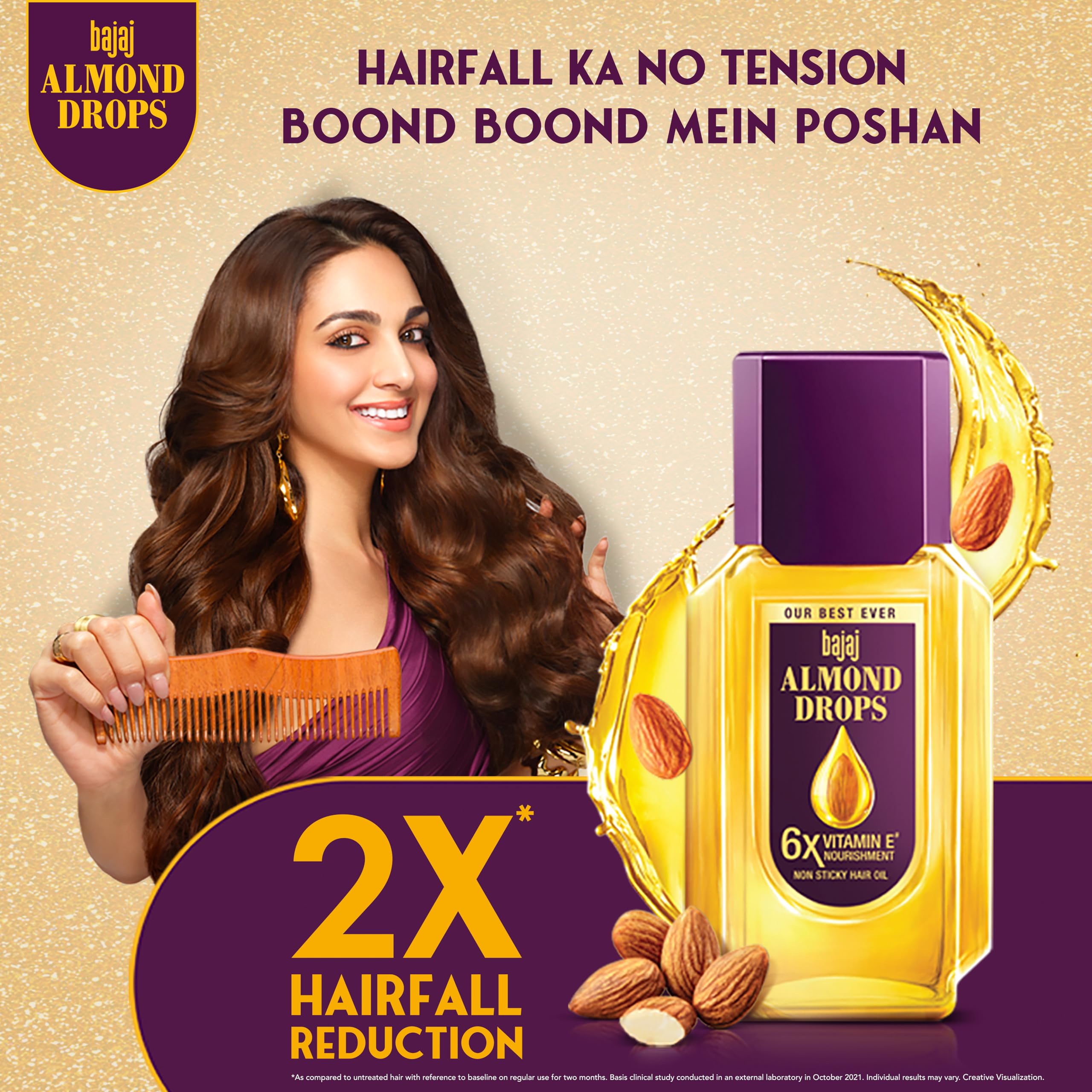 Bajaj Almond Drops Hair Oil 625ml - 6X Vitamin E Enriched with Almond Oil | Lightweight Non-Sticky Formula for Hair Fall Control | Promotes Hair Growth & Nourishment | Perfect for Daily Hair Care & Scalp Massage