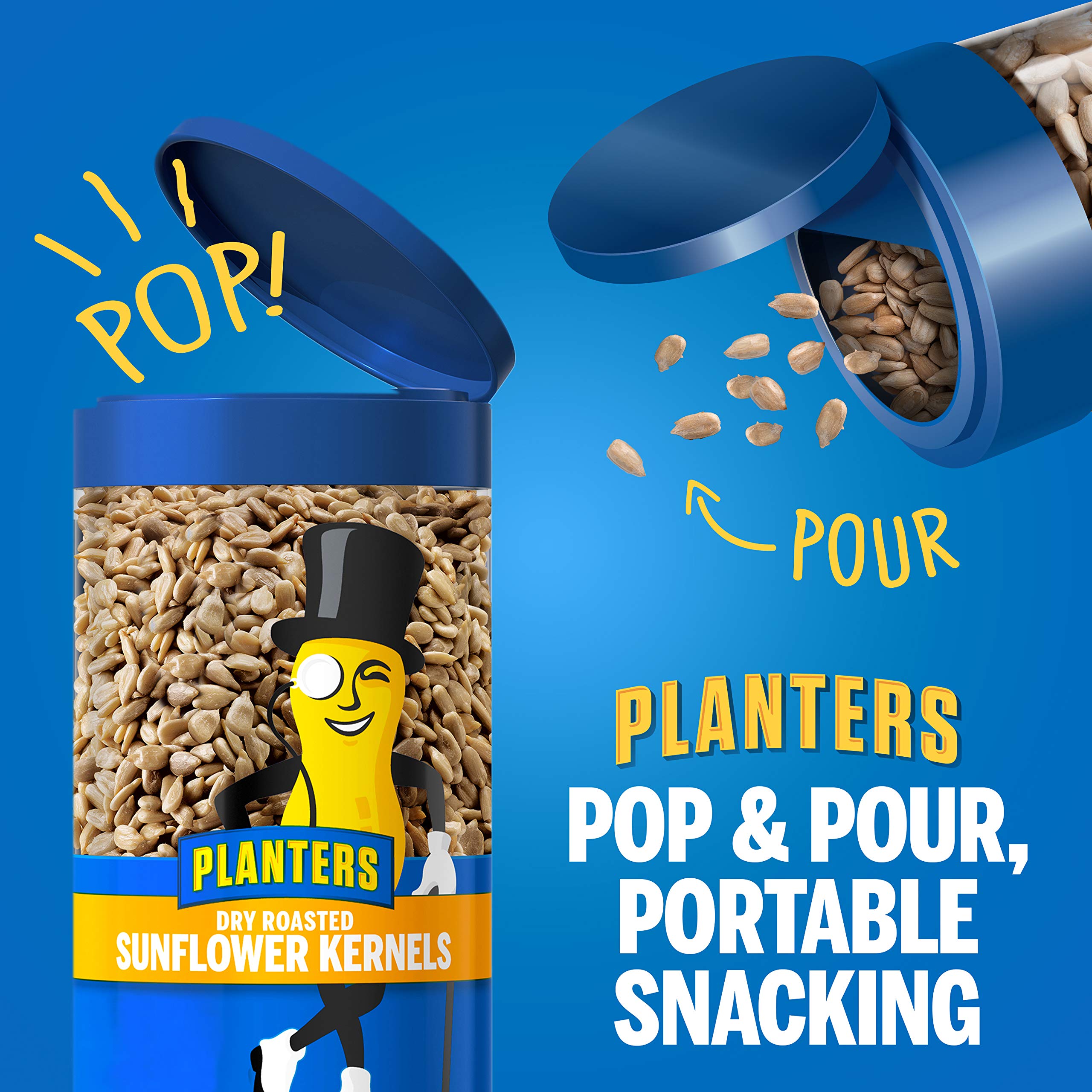 Dry Roasted Sunflower Seeds by PLANTERS – Healthy Plant-Based Protein Snack for Adults & Kids – Kosher, Bulk Nuts in 5.85oz Jar (4 Pack) – Perfect for Road Trips, After School Snacks & Office Munchies