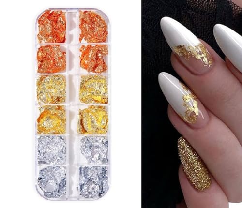 Syorica - 12 Color Nail Art Glitter Paillette Foils Flakes for Nail Decoration & Manicure | DIY Nail Care, Salon Supplies, Party & Wedding Nail Art Designs