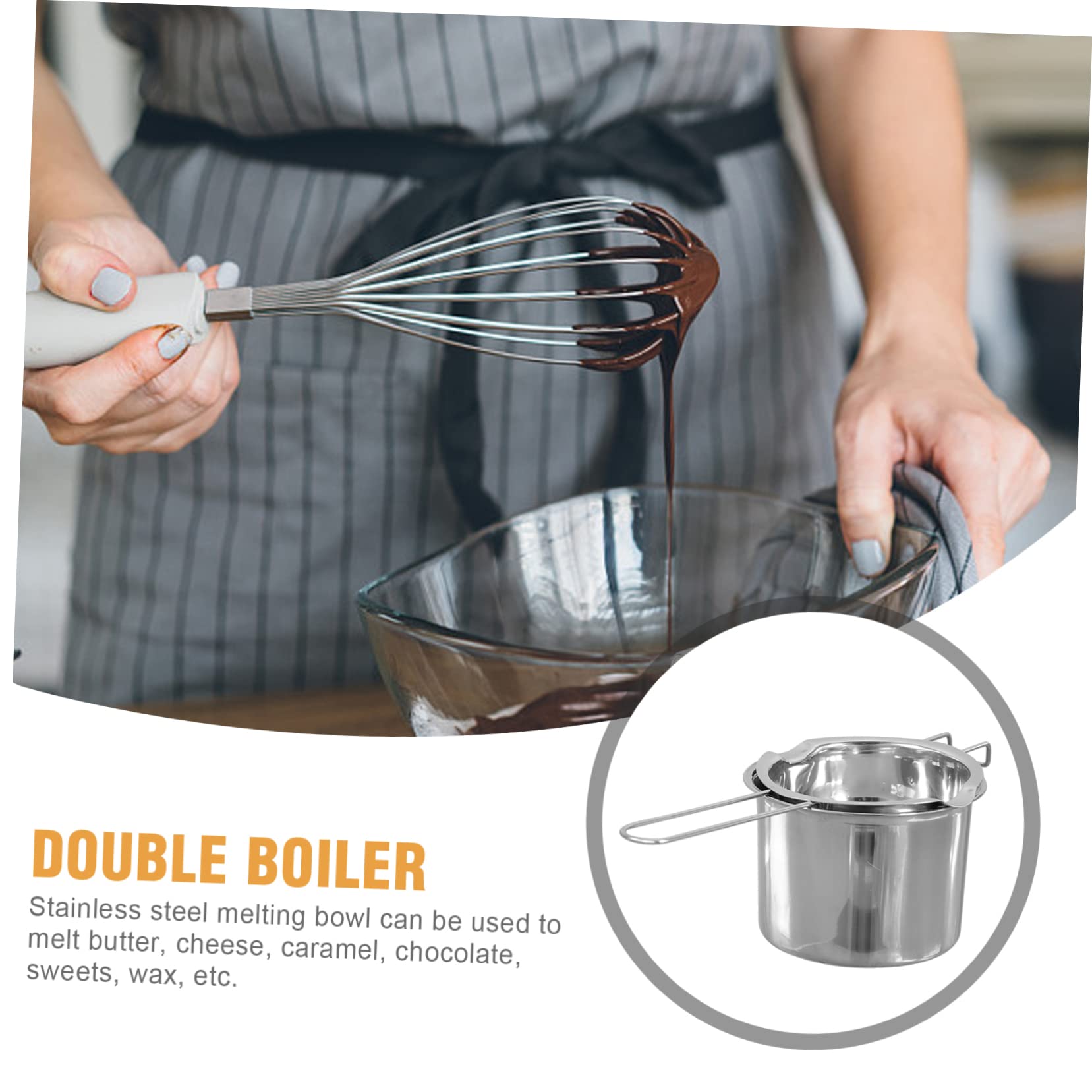 Stainless Steel Chocolate Melting Pot Set - Double Boiler for Cheese, Candle Wax, Sauce & Milk Warmer - Perfect for DIY Candles, Fondue, Baking & Crafting