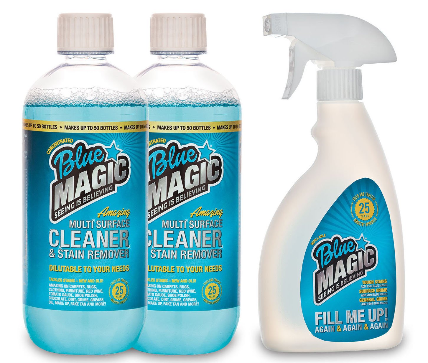 Blue Magic Pack Multi-Purpose Cleaner for Cars, Home & Kitchen - Official Manufacturer | Removes Grease, Stains & Dirt | Safe for Most Surfaces