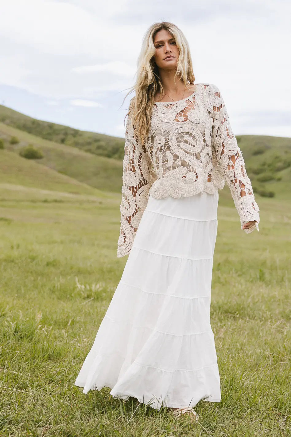 No Worries Crochet Top in Cream - Boho Chic Summer Blouse for Women | Perfect for Beach Vacations, Music Festivals & Casual Outings