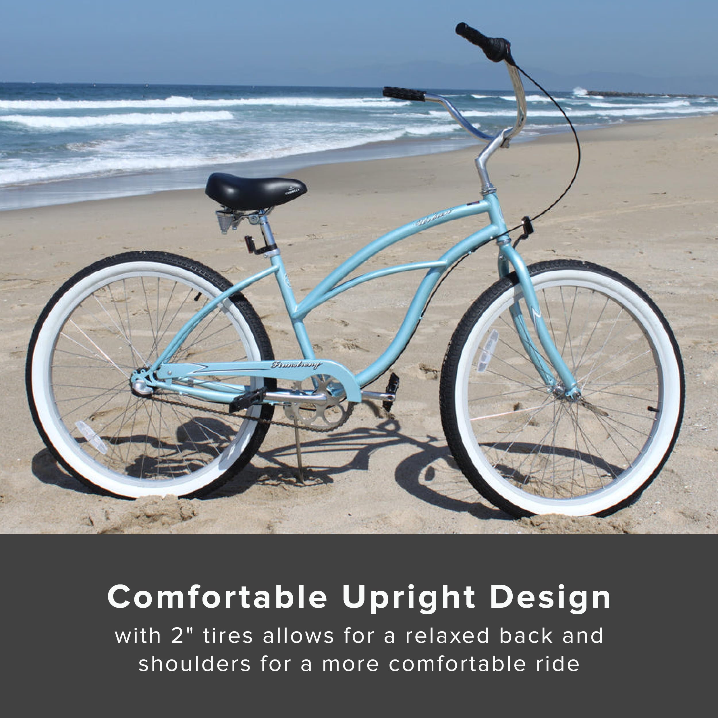 Firmstrong Urban Lady Beach Cruiser Bicycle - Comfortable Women's Bike for Leisure Riding, Commuting & Beach Cruising | Perfect for Coastal Rides, City Commutes & Weekend Adventures