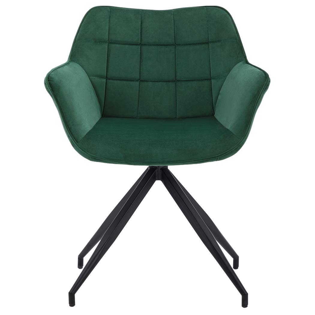 DUHOME Modern Accent Chair - Mid-Back Upholstered Armchair for Home Office & Dining Room - Dark Green Comfortable Seating - Perfect for Small Spaces, Reading Nooks & Guest Rooms (1pc)