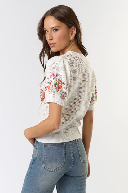 Floral Crochet Top for Women - Boho Lace Summer Blouse, Beach Cover Up, Festival Outfit, Casual Chic Tops for Vacation & Date Night