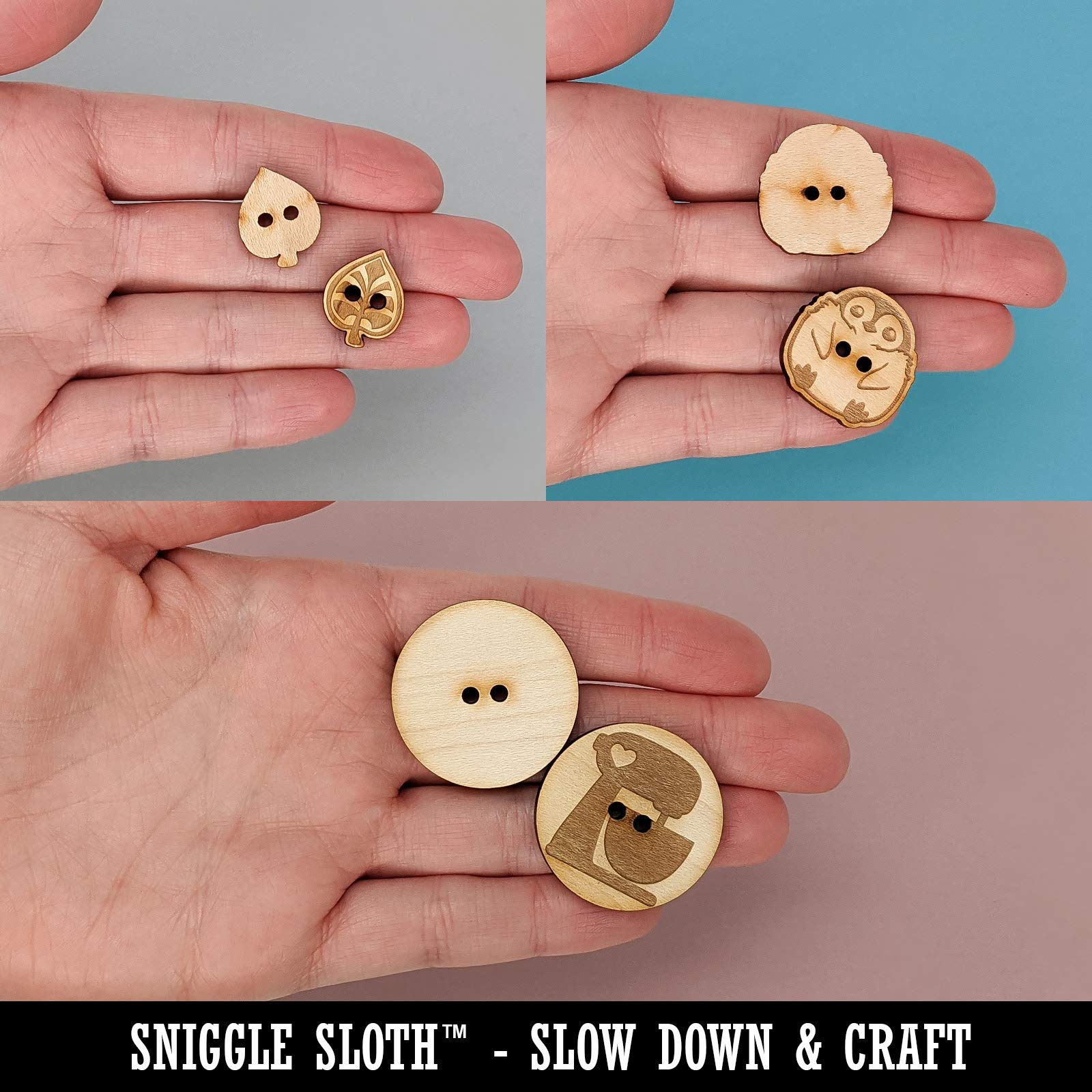 Kawaii French Toast Bread Wood Buttons for Sewing, Knitting & Crochet DIY Crafts - Large 1.25 Inch (5pcs) - Perfect for Scrapbooking, Clothing Embellishments & Handmade Gifts