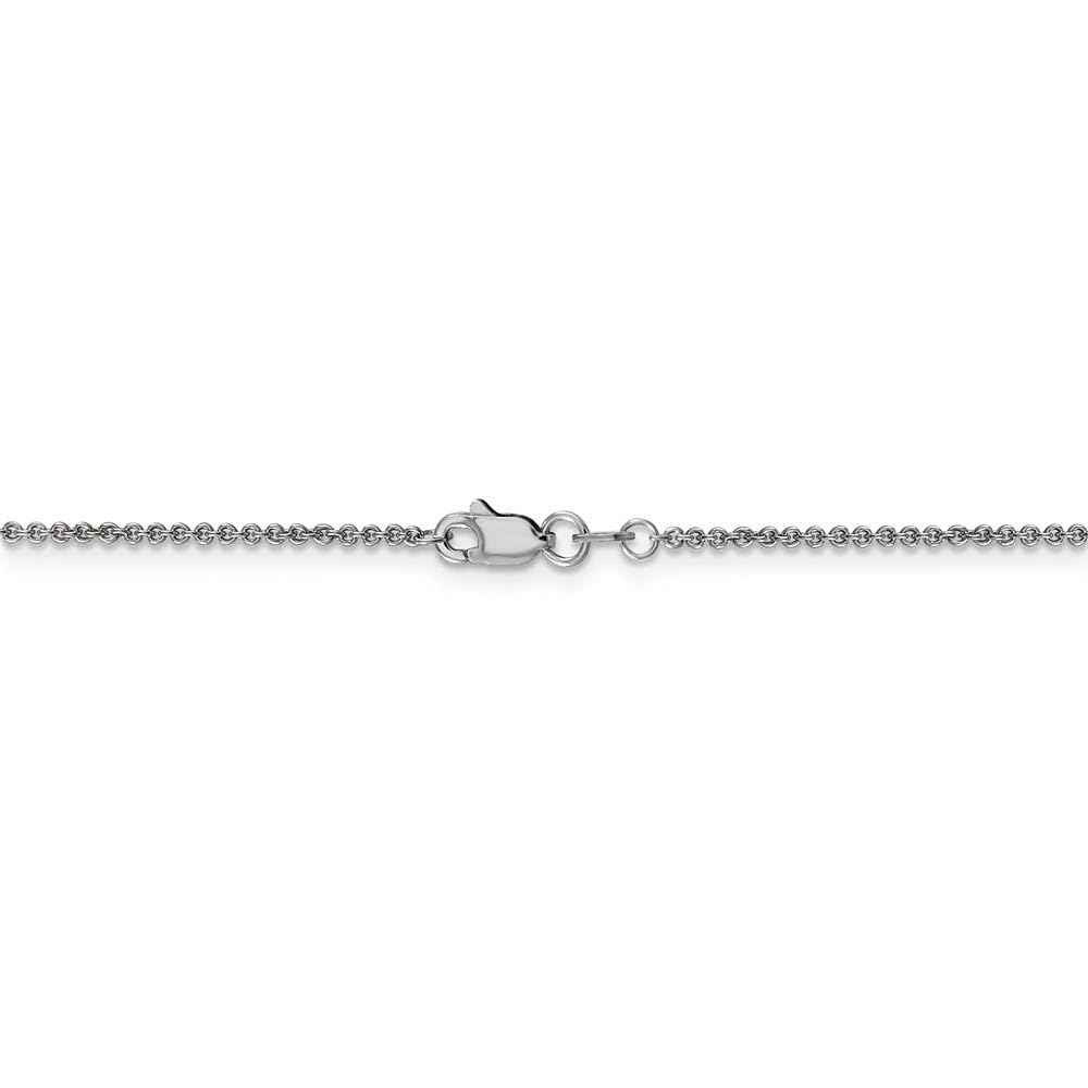 The Black Bow 1.6mm 14k White Gold Solid Round Cable Chain Necklace for Women, Perfect for Everyday Wear, Gift Giving, and Special Occasions