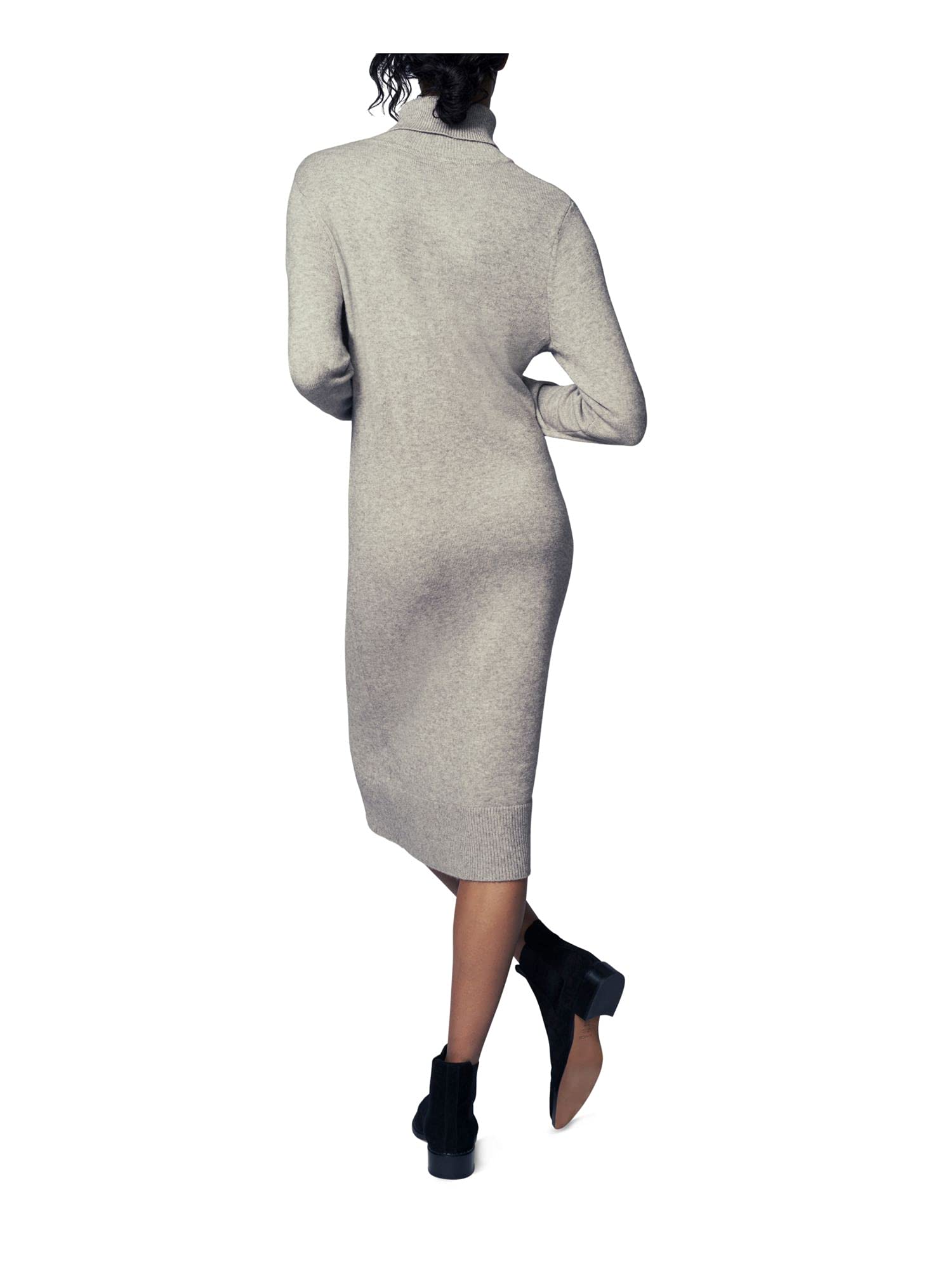 Eco-Friendly Women's Long Sleeve Mockneck Sweater Dress - Sustainable Knit Dress for Fall & Winter, Perfect for Office, Date Night and Casual Outings