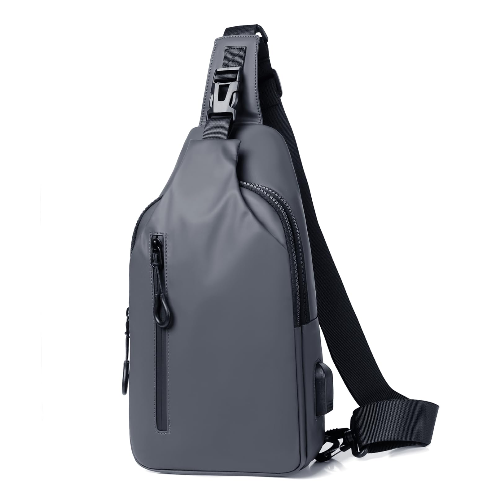 Victop Lightweight Waterproof Sling Backpack with USB Charger Port - Crossbody Chest Shoulder Bag for Men & Women - Perfect for Sports, Outdoor Activities, Travel & Daily Commute