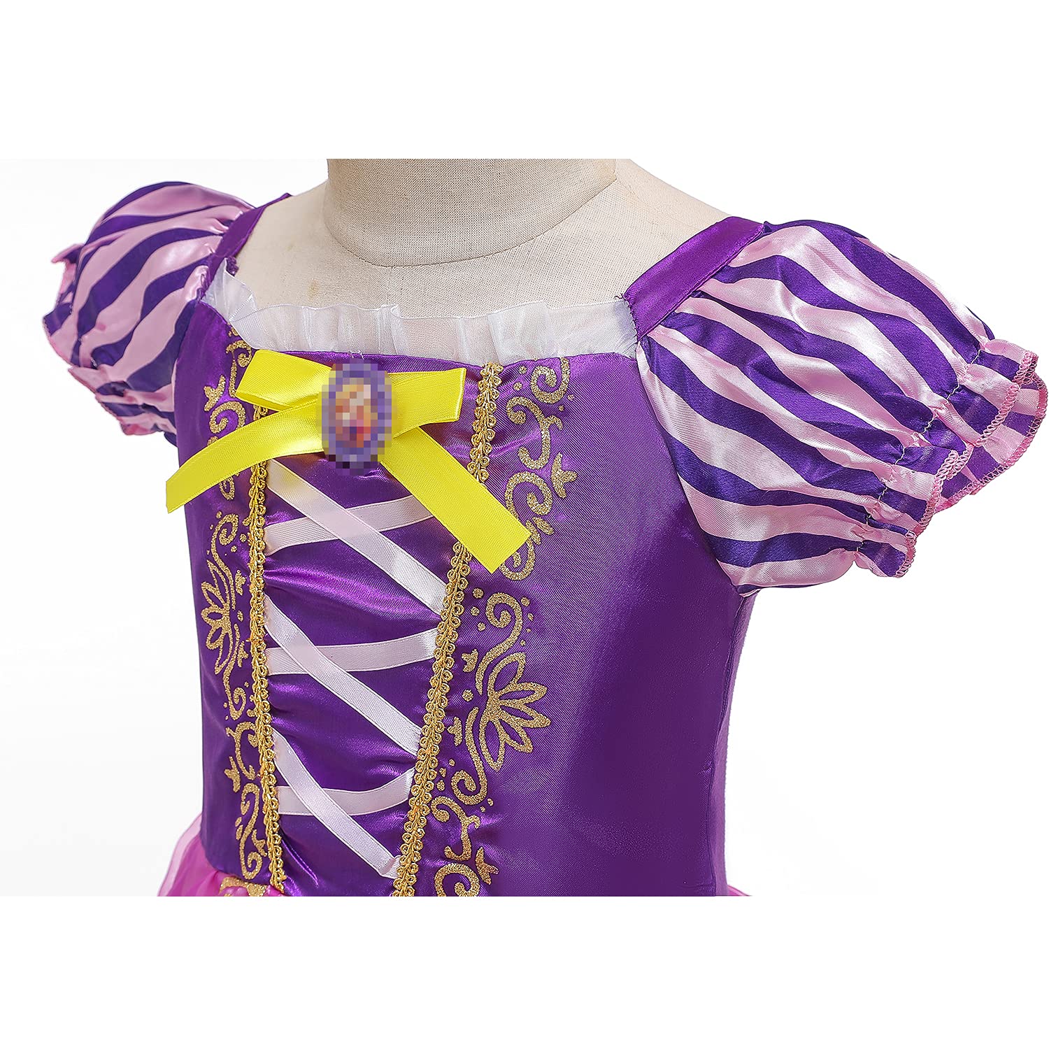 **Princess Costume for Girls - Elegant Birthday Party Dress with Crown, Wand, Wig & Gloves - Complete Royal Accessories Set for Dress-Up, Halloween & Special Occasions**