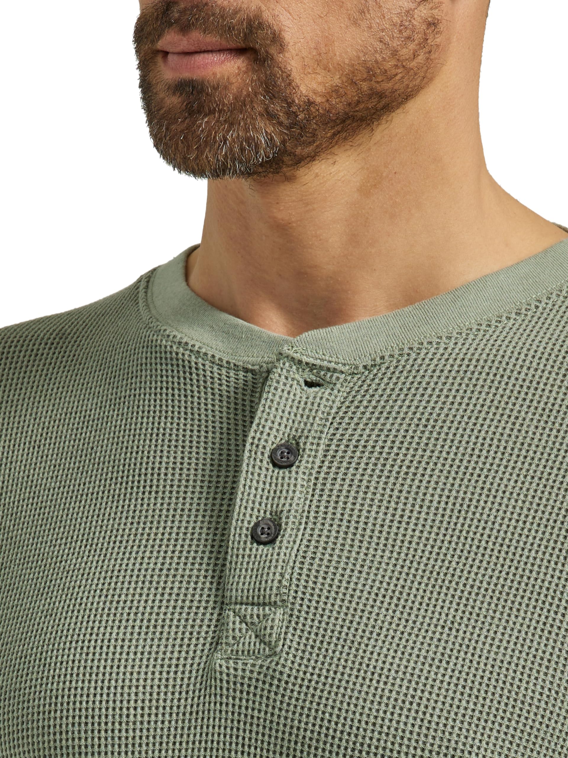 Wrangler Authentics Men's Long Sleeve Waffle Henley Shirt - Soft Thermal Cotton Pullover for Casual Wear, Outdoor Activities & Layering in Cold Weather