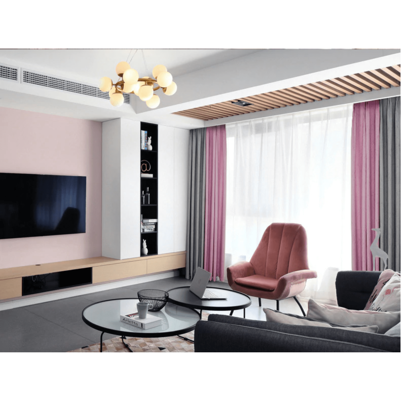 Brittany 2-Tone Blackout Curtains - Pink & Gray Thermal Insulated Drapes for Bedroom & Living Room | Noise Reducing & Light Blocking Window Treatments