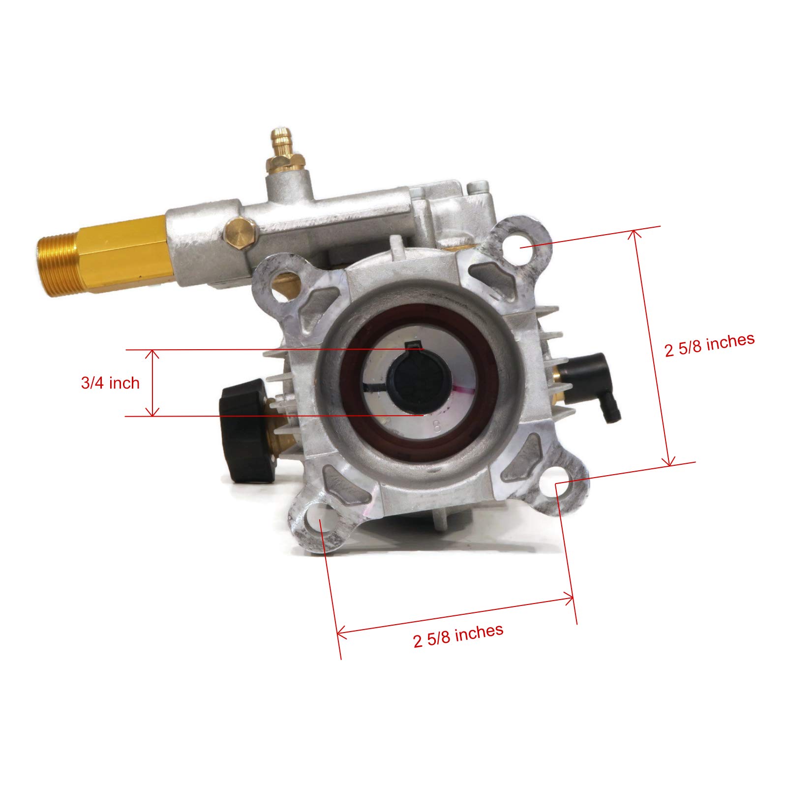 Himore Pressure Washer Water Pump with Keyway - Compatible with Models 309515003, 309515001, 308418004 | High-Performance Replacement Pump for Cleaning Driveways, Decks & Outdoor Surfaces