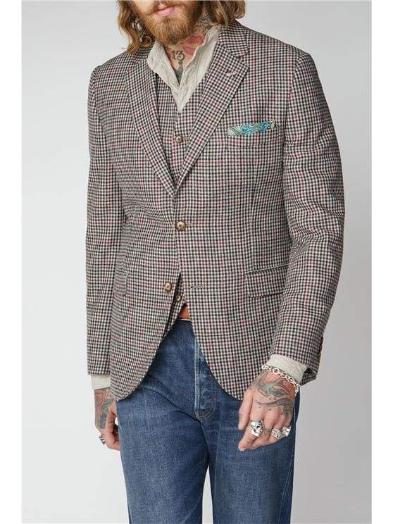 Gibson Mason Fawn Black and Red Check Blazer for Men - Classic Plaid Sport Coat for Business, Office & Formal Events | Perfect for Weddings, Parties & Professional Occasions