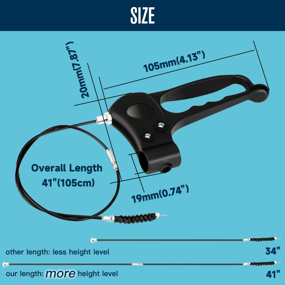 FVRITO 2 Pack Brake Handle Assembly Replacement with 41'' Cable - Compatible with Rolling Walkers, Transport Wheelchairs, Mobility Knee Walkers & Folding Rollators - Ideal for Seniors & Mobility Assistance Devices (Home Use, Rehabilitation, Elderly Care)