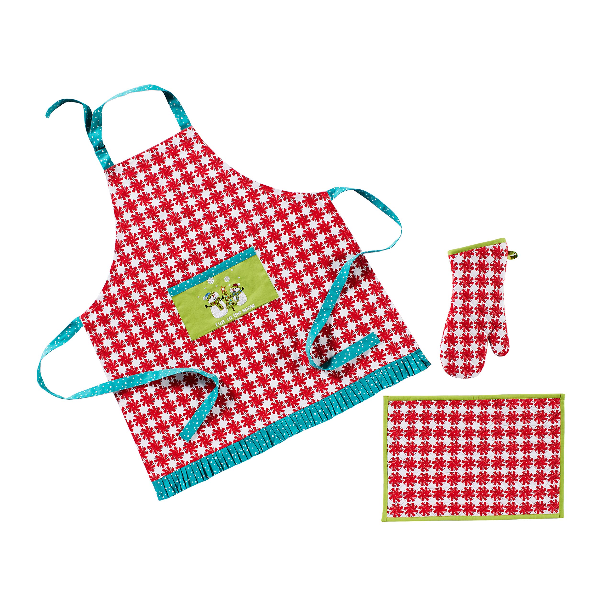 SKL Home by Saturday Knight Ltd. Peppermint Candy Oven Mitt - Heat Resistant Kitchen Glove, Colorful Baking Accessory for Cooking, Grilling & Holiday Baking