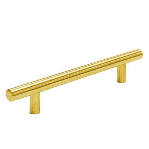 Stainless Steel Gold T-Type Door Handles - 12 Inches, Black Finish - Cabinet, Wardrobe & Drawer Pulls for Modern Home & Office Décor - Perfect for Kitchen Cabinets, Bedroom Furniture & Closet Doors