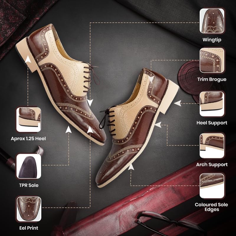 LIBERTYZENO Boys EEL Print Genuine Leather Oxford Dress Shoes - Lace Up Formal Shoes for Kids - Perfect for Easter Gifts, School Events & Special Occasions (Style 162)