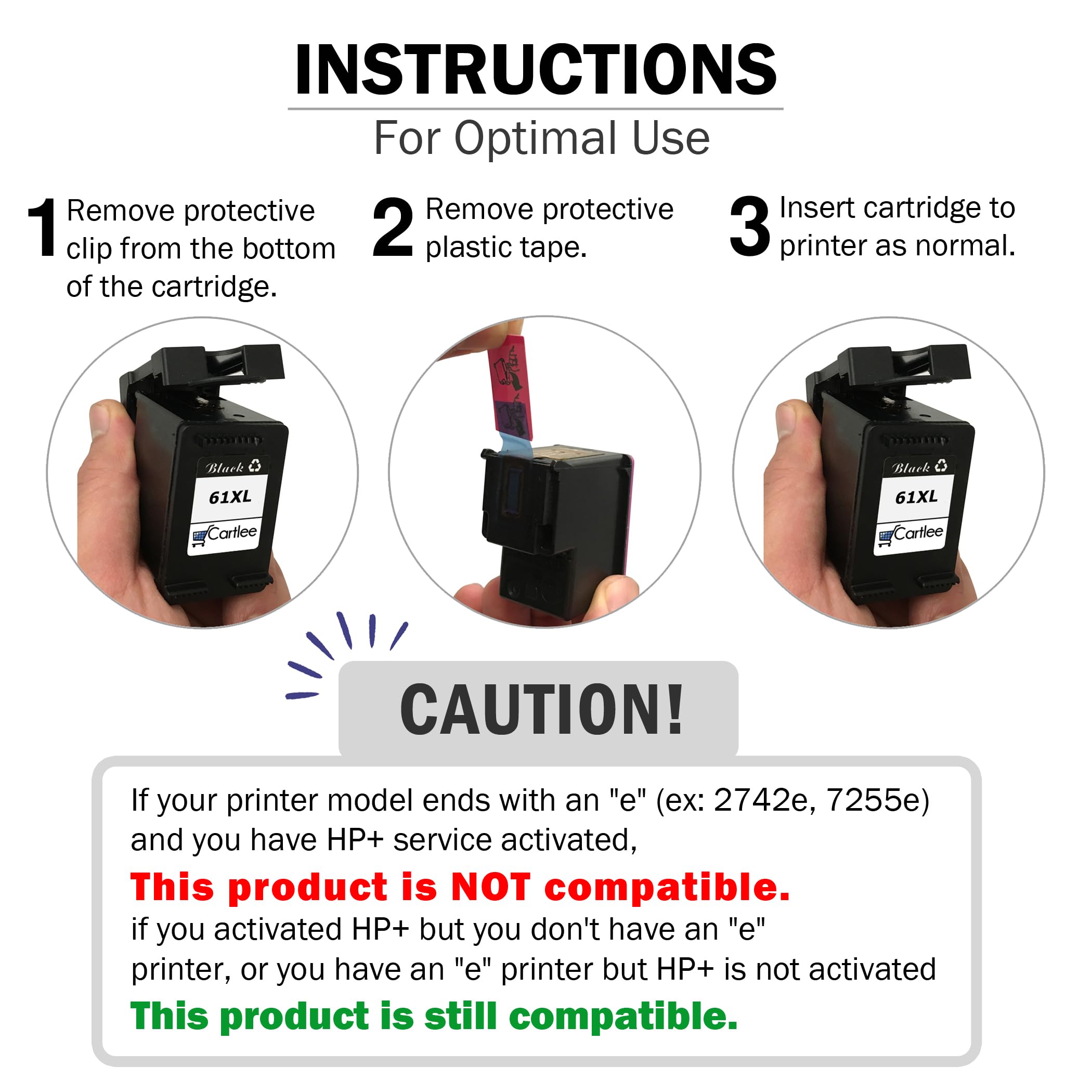 Cartlee Remanufactured HP 67XL Black Ink Cartridge Replacement (2-Pack) - Compatible with HP Envy 6000 Printer | High-Quality Printing for Home Office & School Projects