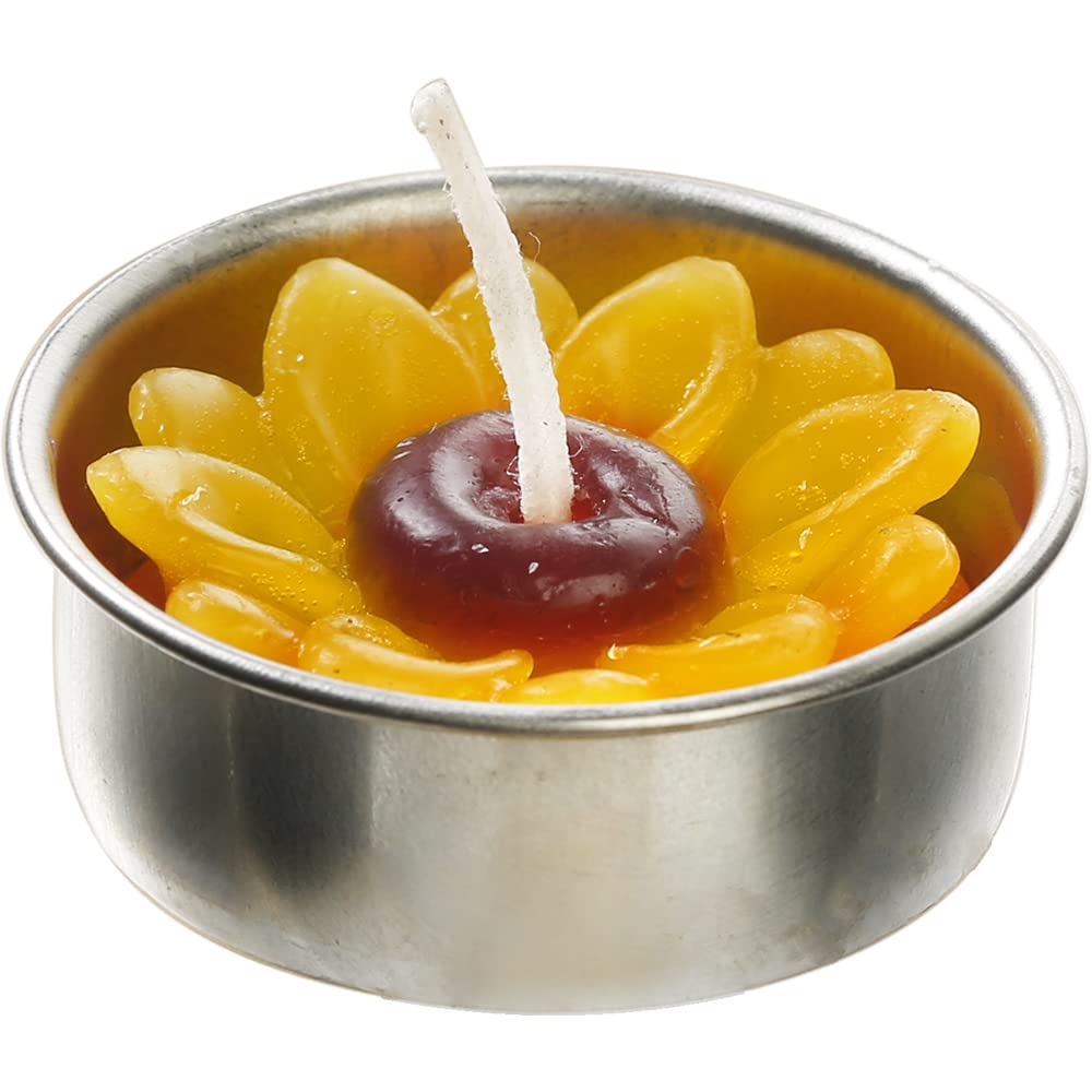 Sunflower Scented Candles 12PCS - Yellow Mini Tea Lights for Birthday Party, Baby Shower & Guest Favors - Perfect for Home Decor, Wedding Centerpieces & Relaxing Aromatherapy