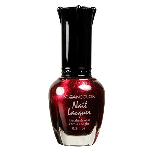 Kleancolor Metallic Red Nail Polish - Long Lasting Nail Lacquer with Shiny Metallic Finish | Perfect for Parties, Holidays & Special Occasions
