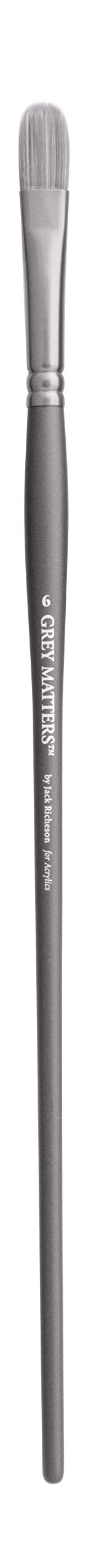 Jack Richeson Grey Matters Synthetic Acrylic Filbert Brush - Size 6 - Professional Artist Paint Brush for Oil, Acrylic & Watercolor Painting - Perfect for Blending, Detailing & Fine Art Techniques