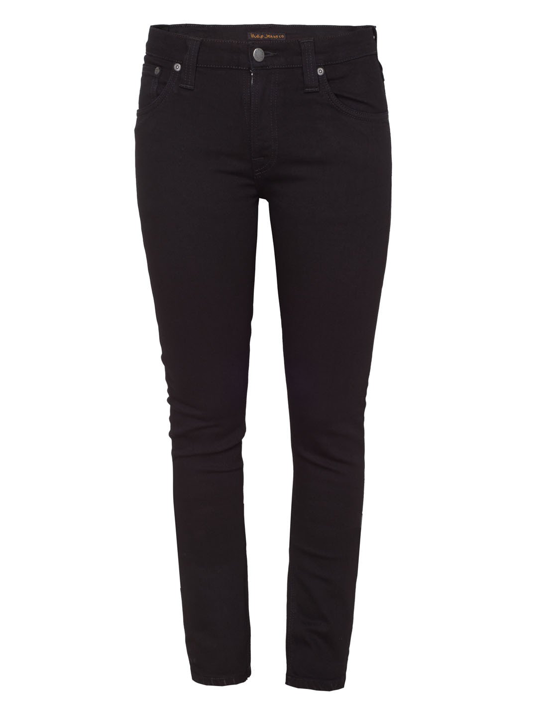 Nudie Jeans Women's Tube Tom High Rise Skinny Jeans - Black Wash, Size 30x30 | Slim Fit Stretch Denim Pants for Casual Wear & Night Out
