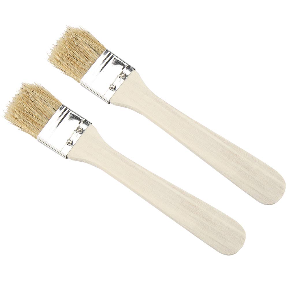Yctze 2pcs Wooden Oil Brush Set for BBQ, Baking, and Pastries - Perfect for Kitchen, Grilling, and Outdoor Cooking