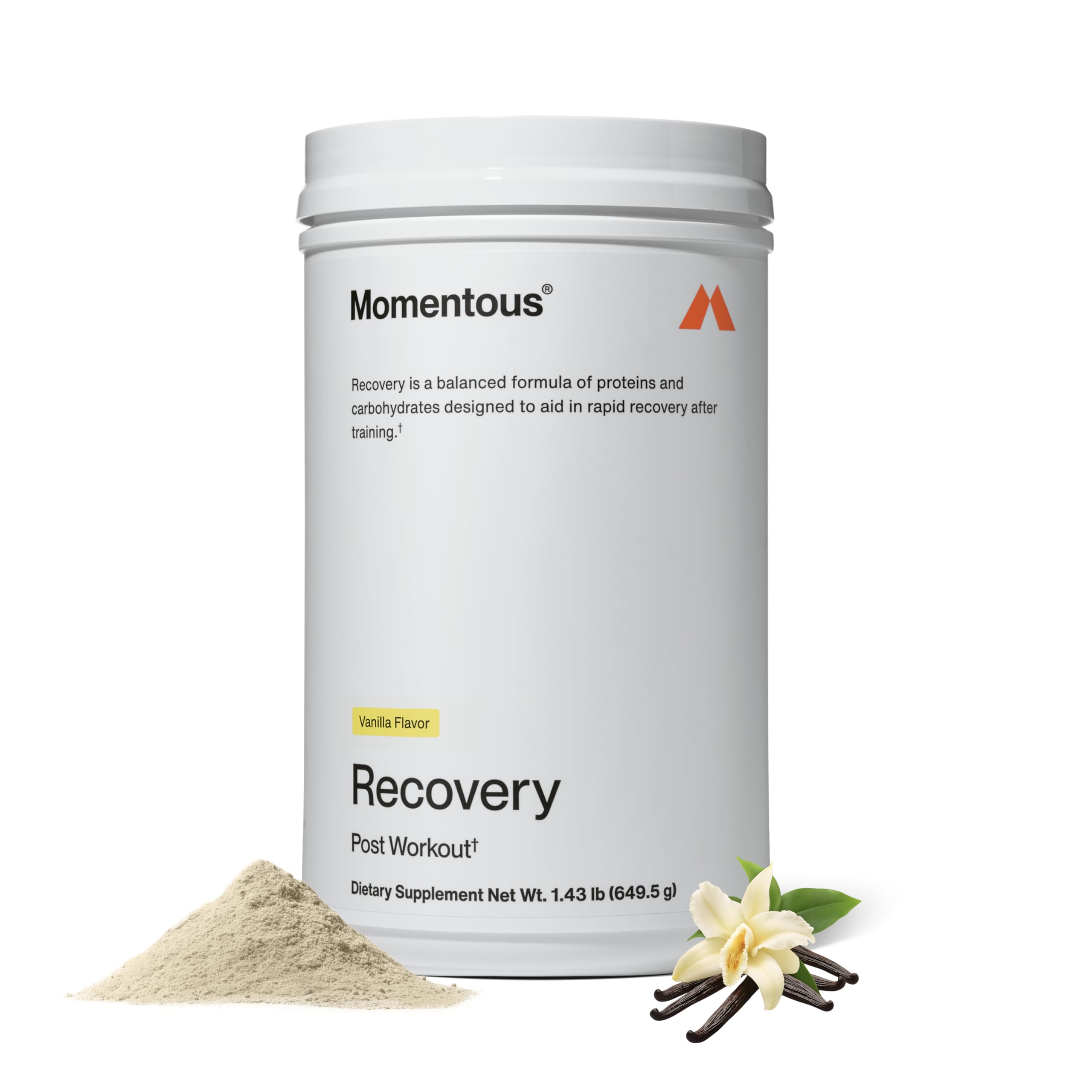Momentous Grass-Fed Whey Protein Powder - 20g Post-Workout Whey Isolate Protein Supplement for Muscle Recovery - NSF Certified, Gluten-Free, Vanilla Flavor (15 Servings) - Ideal for Gym, Fitness & Athletic Performance