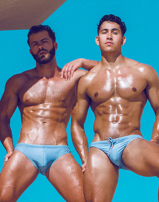 2EROS Core Swim Brief - Faded Denim Men's Swimwear - Quick Dry, Comfortable & Stylish for Beach, Pool & Summer Vacations