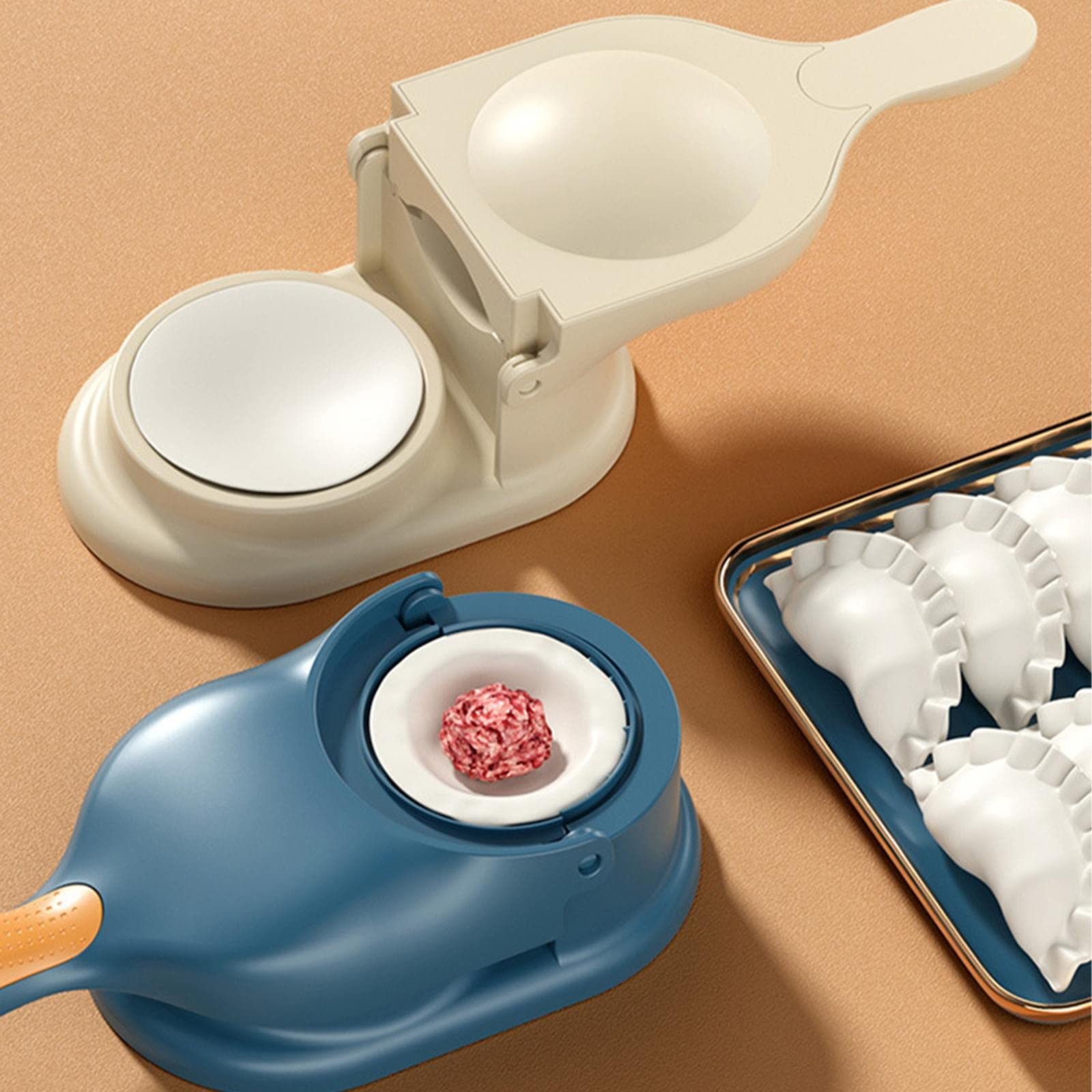 2 in 1 Dumpling Maker & Ravioli Press Tool - Manual Dumpling Skin Press Mold for Homemade Dumplings, Empanadas, Pastries - Perfect for Asian Cooking, Italian Pasta Making & Family Kitchen Fun