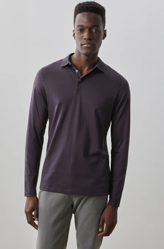 Robert Barakett Georgia Long Sleeve Polo Shirt for Men - Classic Cotton Comfort Fit Casual Wear for Office, Golf & Everyday Outfits