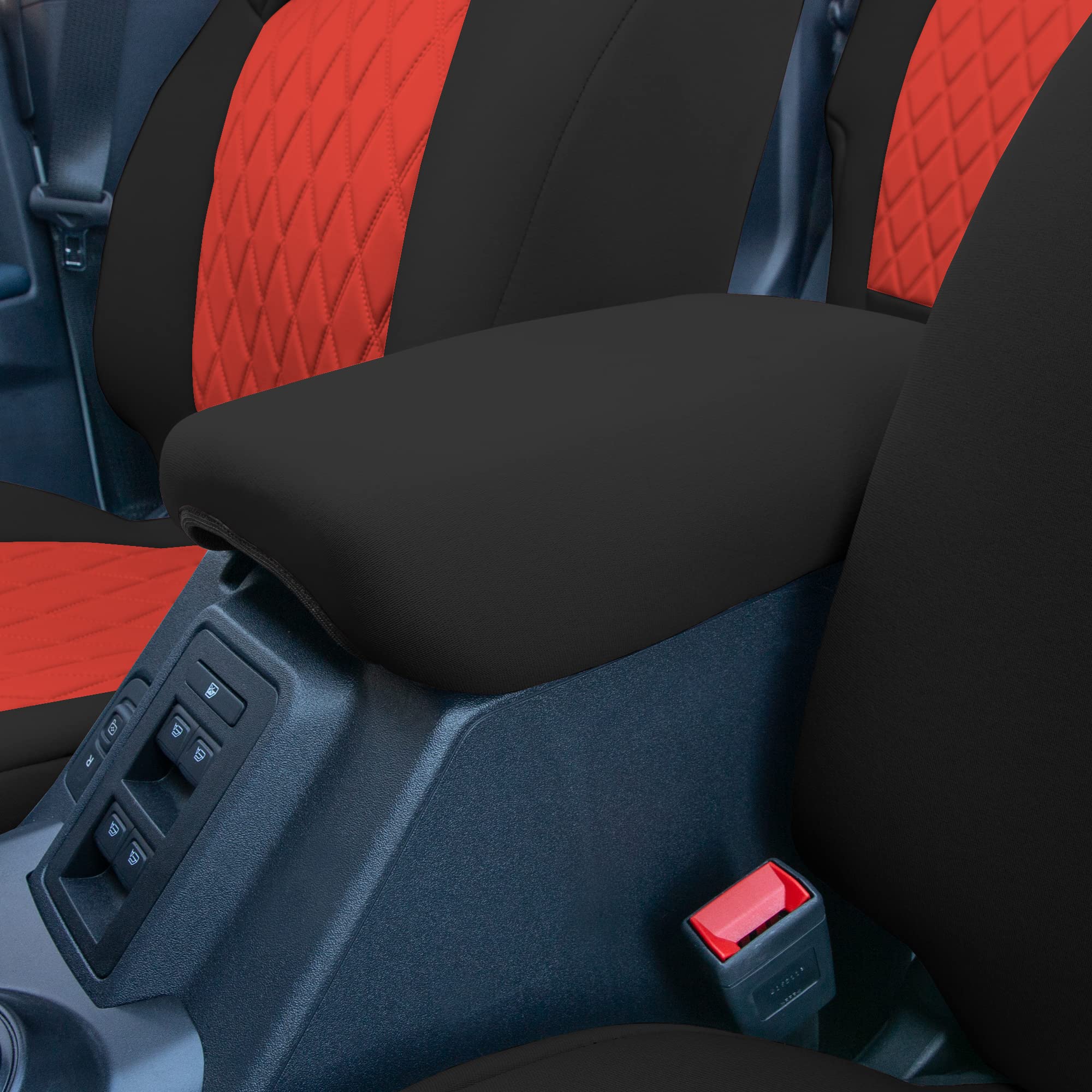 Custom Fit Neoprene Seat Covers for 2021-2022 Ford Bronco SUV - Water Resistant Neosupreme Front Seat Covers Set (Red) | Perfect for Off-Roading, Camping & Daily Commute