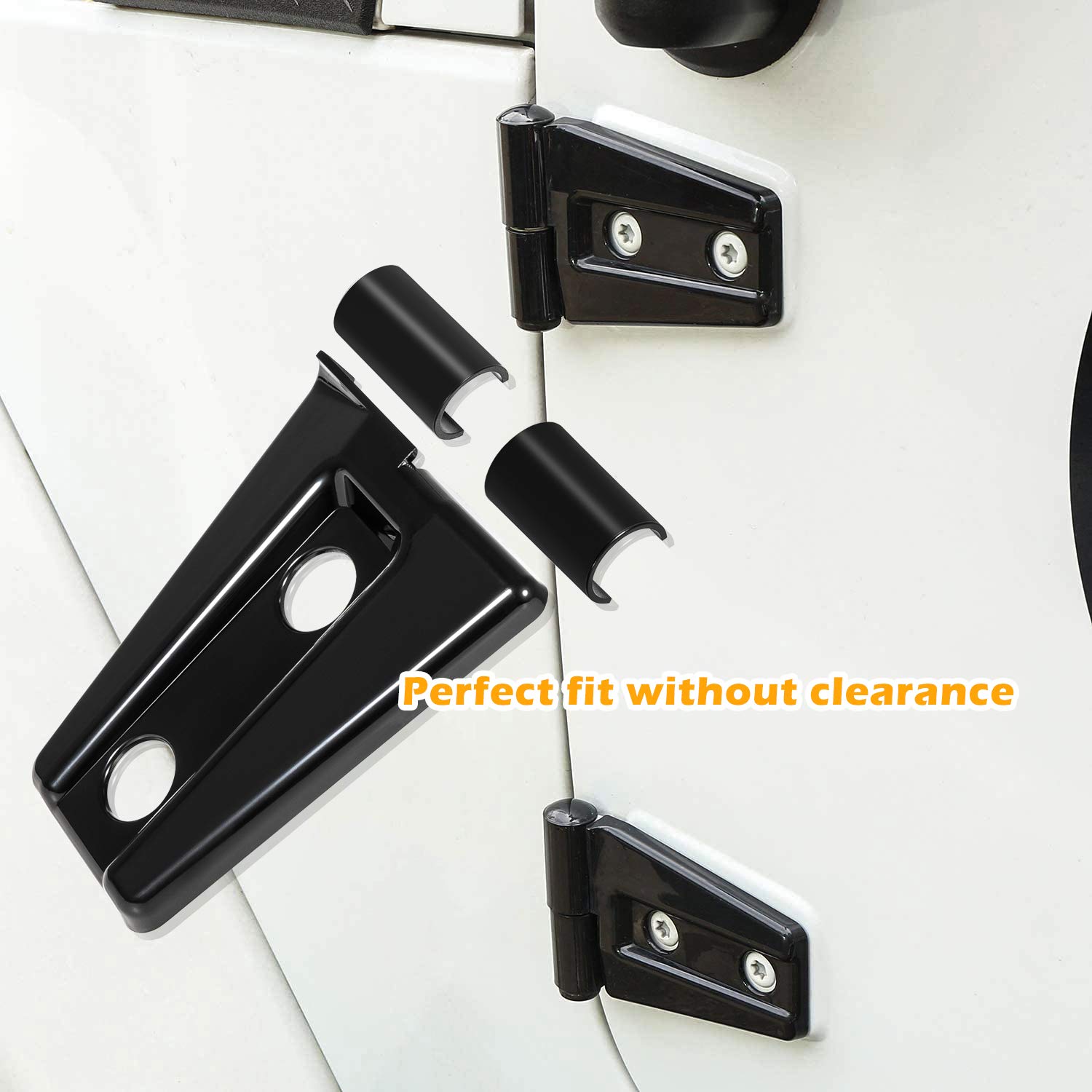2007-2018 Jeep Wrangler JK JKU 2&4 Door Exterior Door Hinge Cover Trim - 8PCS Black Accessories for Off-Road & Daily Driving Protection