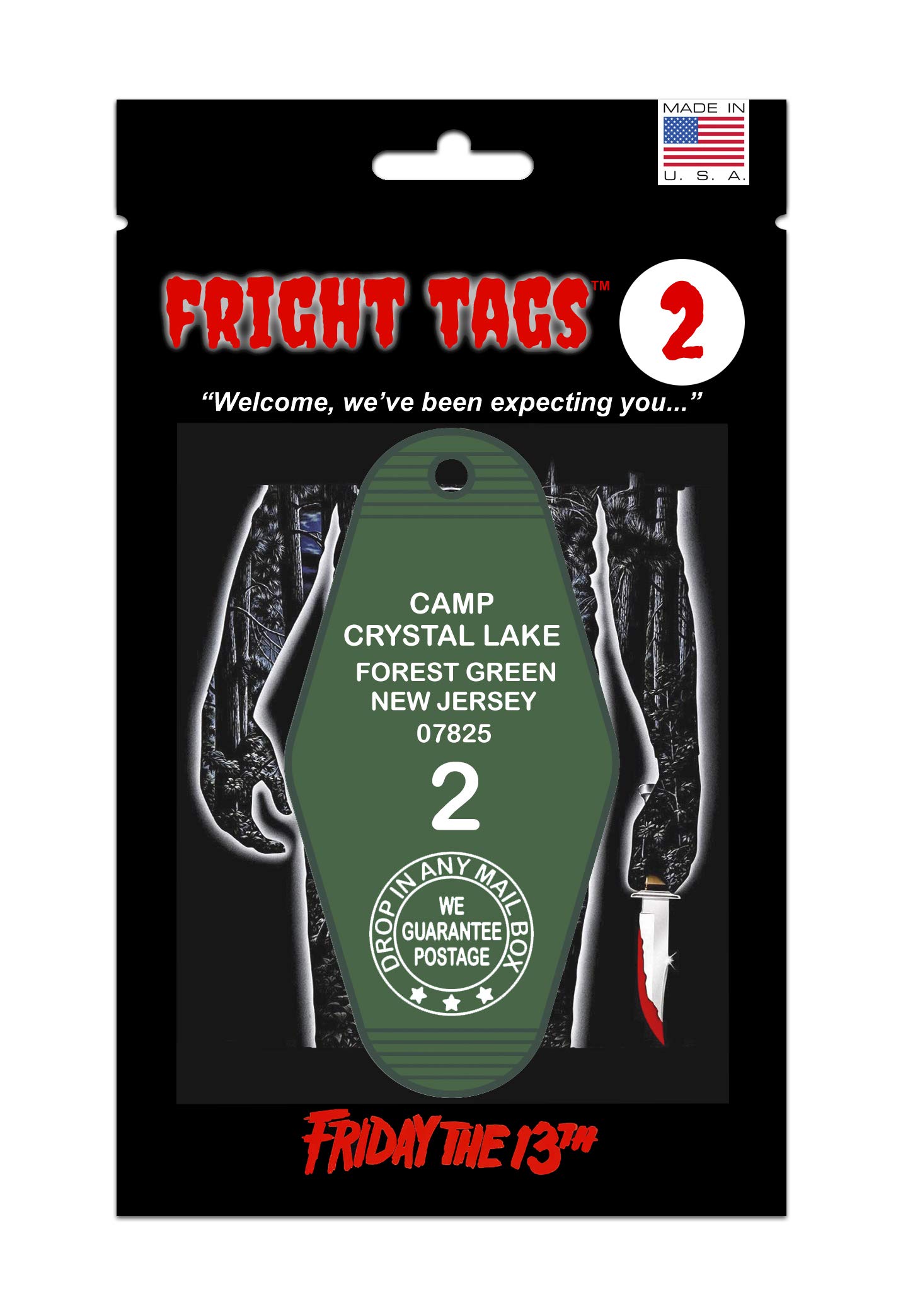Friday The 13th - Camp Crystal Lake Horror Keychain Tag | Fright Tags Collection | Perfect for Halloween Costumes, Horror Movie Fans & Collector Gifts