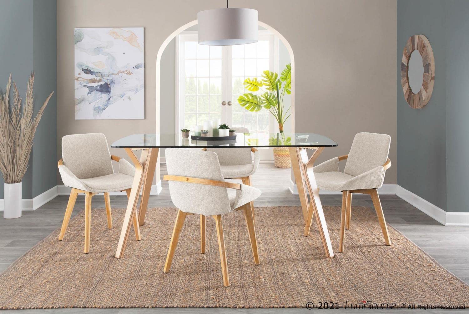 LumiSource Cosmo Chair - Modern Upholstered Dining Chairs Set of 2, Mid-Century Style Kitchen Chairs with Padded Seat for Dining Table - Perfect for Home, Restaurant and Office Use