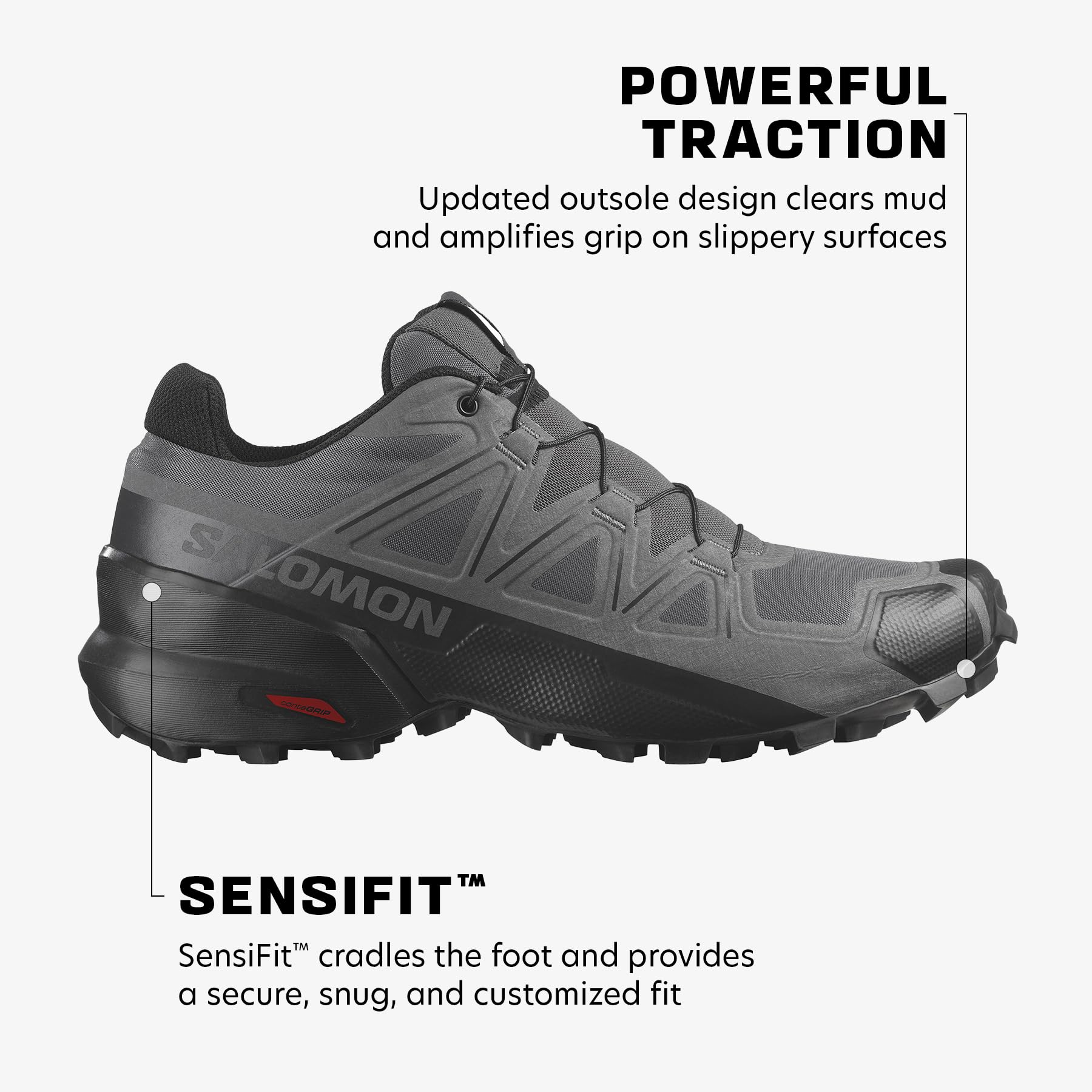 Salomon Men's Speedcross 5 Trail Running Shoes - Lightweight & Durable for Hiking, Trail Running & Outdoor Adventures