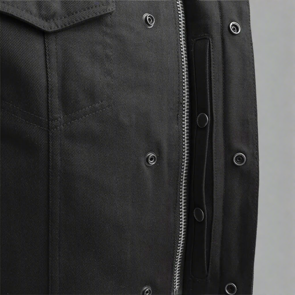 First MFG Co. Men's Motorcycle Twill Vest - Durable Riding Jacket for Harley Davidson & Cruiser Bikers - Perfect for Road Trips & Motorcycle Events
