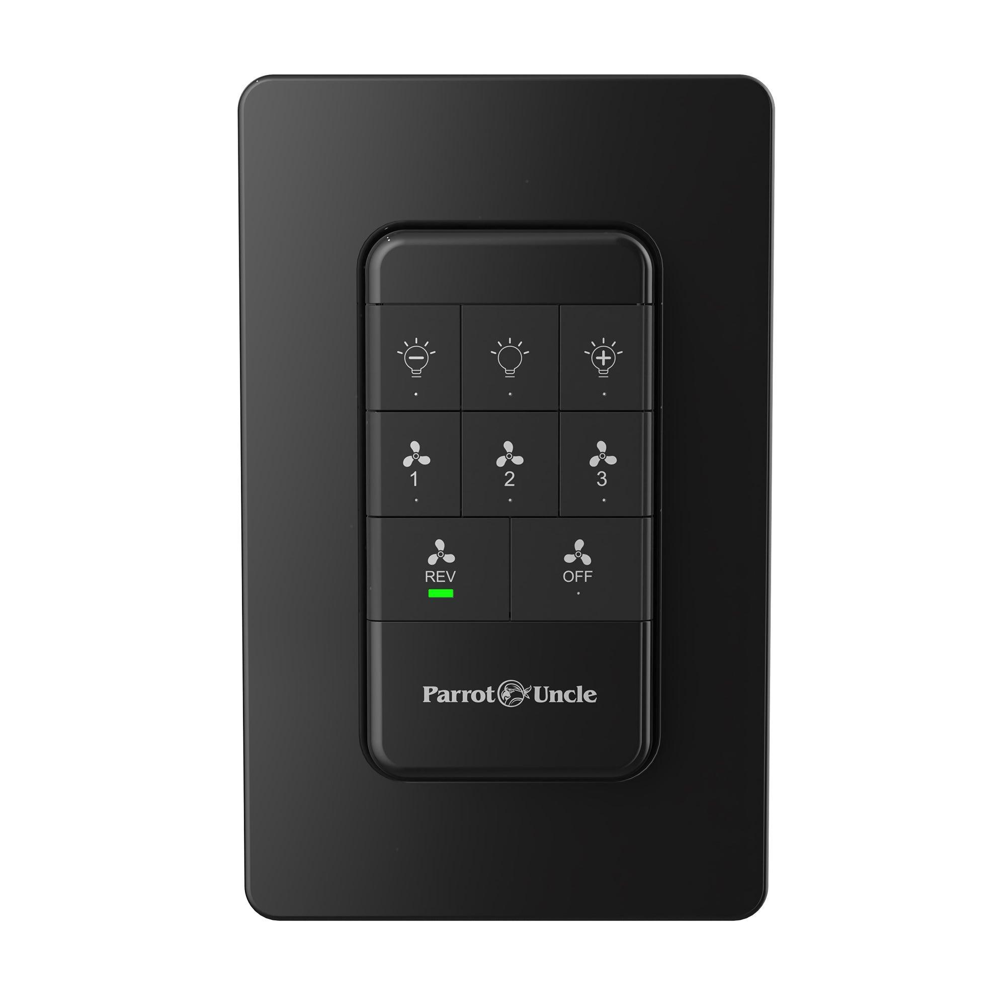 Parrot Uncle Ceiling Fan Remote Control and Receiver Kit with Wall Holder GA020 - Wireless Fan Control for Bedroom, Living Room & Office - Easy Installation & Universal Compatibility