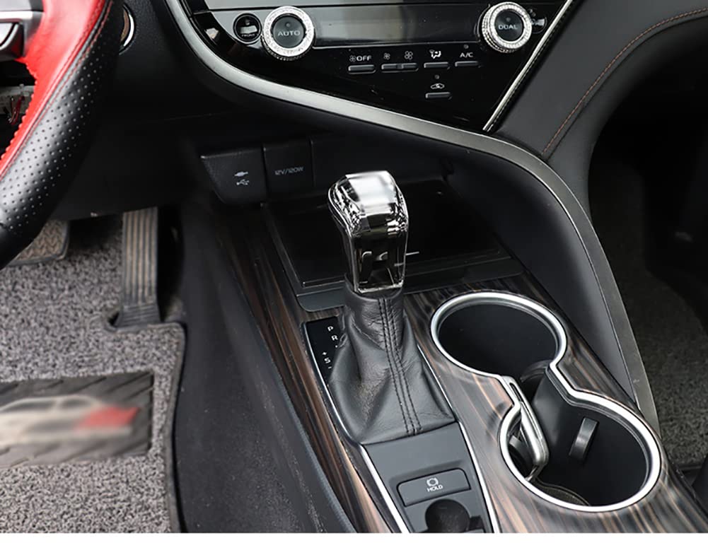 QHCP Carbon Fiber Pattern Crystal Gear Shift Knob Cover - Compatible with Toyota RAV4, Camry, Harrier, Highlander, Kluger, VENZA - Upgrade Your Interior & Enhance Driving Comfort (Perfect for Daily Commute & Road Trips)