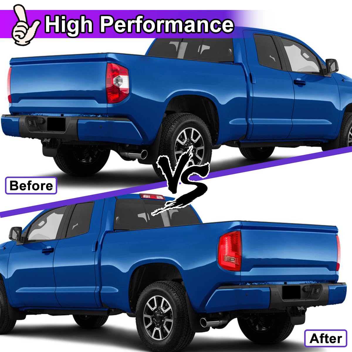 Nixon Offroad LED Tail Lights for Toyota Tundra 2014-2021 - Chrome Housing with Red Lens - Direct Replacement Rear Lamps Assembly (1 Pair) - Perfect for Off-Roading, Night Driving & Custom Truck Upgrades