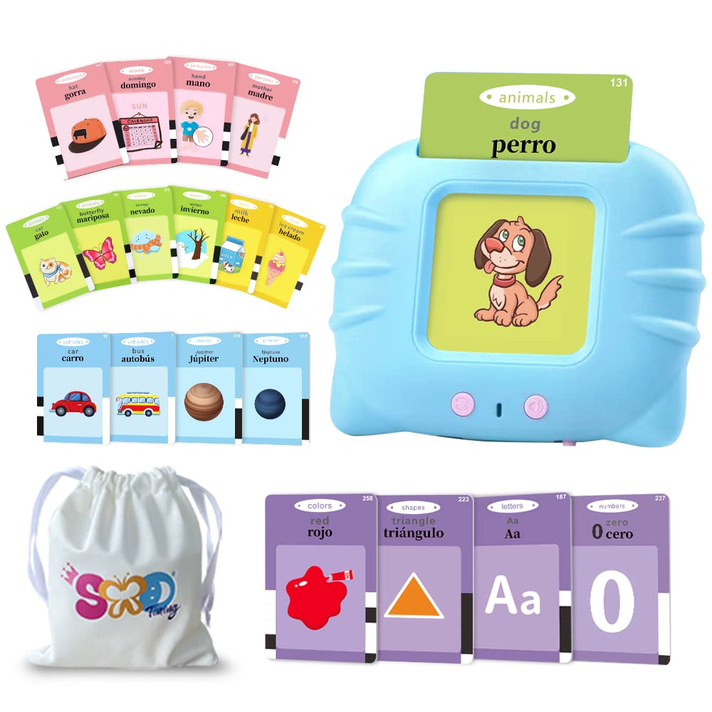 Bilingual Spanish English Flash Cards for Kids - ABC, Numbers, Colors, Shapes | Español/English Talking Learning Cards for Toddlers, Preschool & Kindergarten | Perfect for Homeschooling & Early Childhood Education