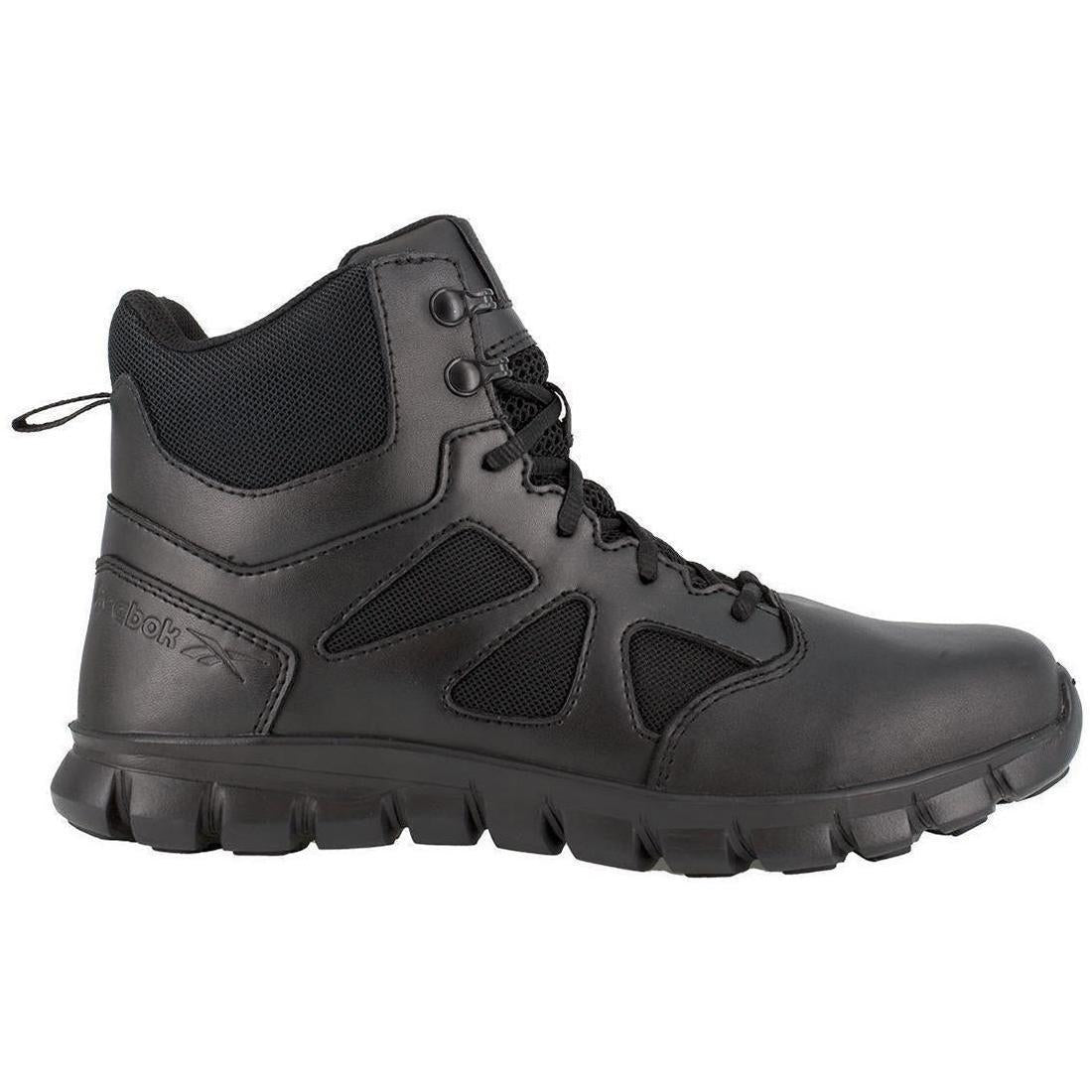 6 Inch Sublite Cushion Tactical Boots - Black Soft Toe Side Zip Combat Shoes for Men | Perfect for Outdoor Hiking, Security Work & Military Training