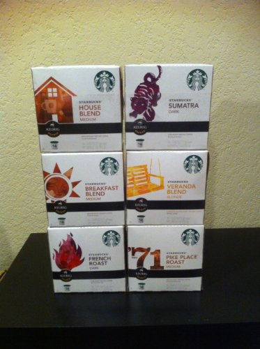 Starbucks Variety Pack 96 K-Cups - House Blend, French Roast, Sumatra, Pike Place, Veranda & Breakfast Blend | Premium Coffee Pods for Keurig Brewers | Perfect for Office, Home & Morning Coffee Lovers
