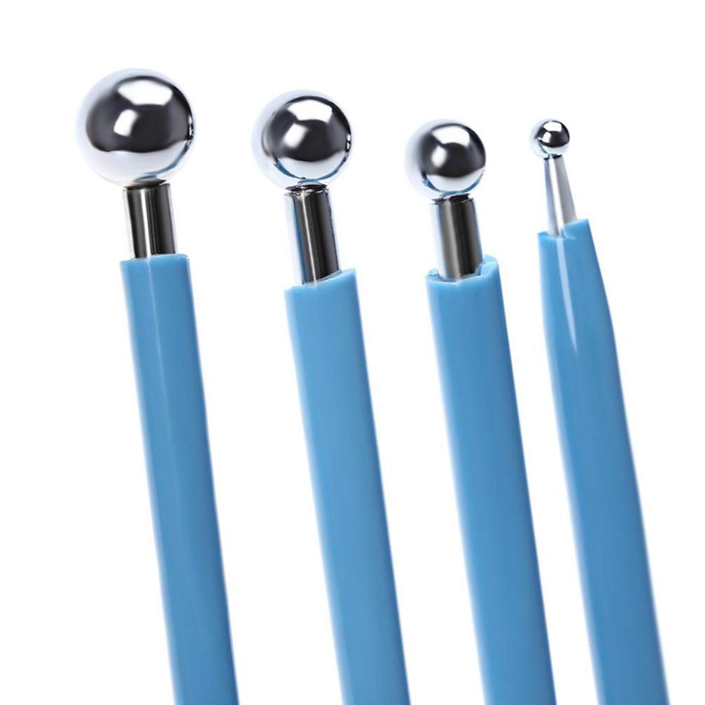 4-Piece Metal Fondant Cake Decorating Tools Set - DIY Gumpaste Modeling Clay Sculpting Kit for Professional Cake Design | Perfect for Birthday, Wedding & Baking Projects