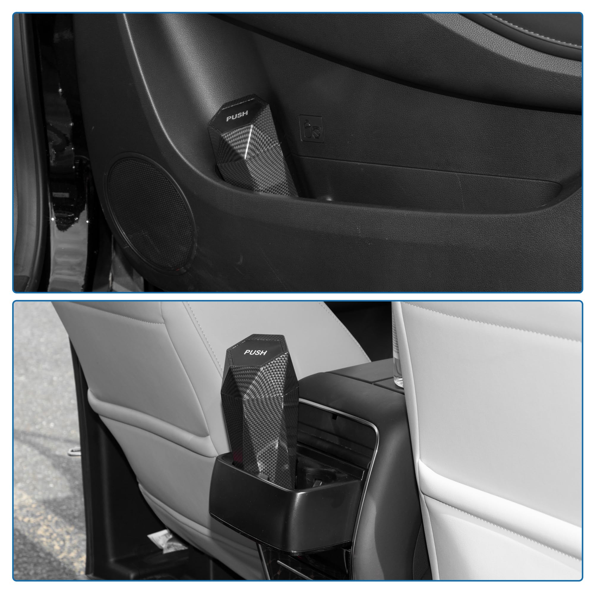 Portable Car Trash Can with Carbon Fiber Pattern - 3.5